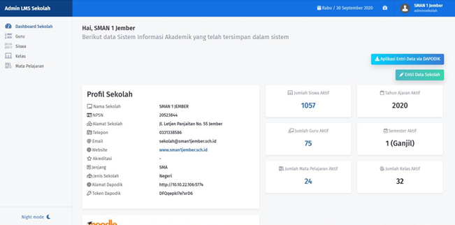 LMS Sekolah (Sistem Informasi Akademik)